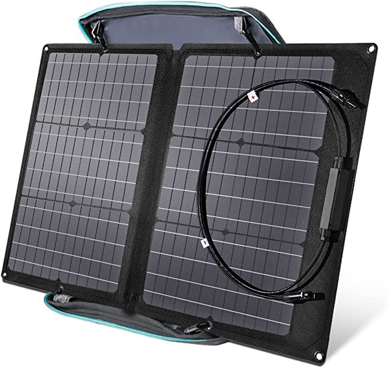 60W Portable Solar Panel for Power Station, Foldable Solar Charger with Adjustab