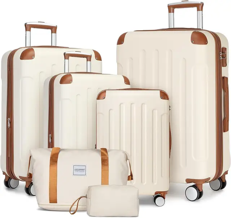 Sets 6 Piece, Expandable Luggage Set Durable Quiet Spinner W