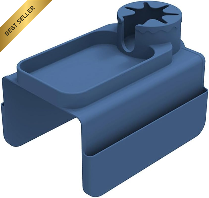Sofa Armrest Coaster with Tray and Double-Sided Storage Pockets, Non-Slip and An