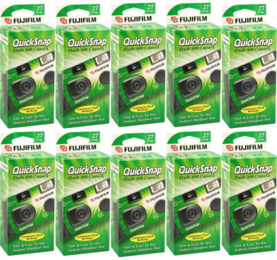 10 Pack Single Use Quicksnap Flash 400 Disposable Camera, 27 Exposure