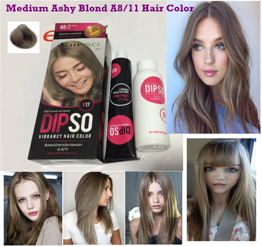 Dipso Visbrancy Hair Color 60ml V17 Medium Ashy Blond Shade Hair
