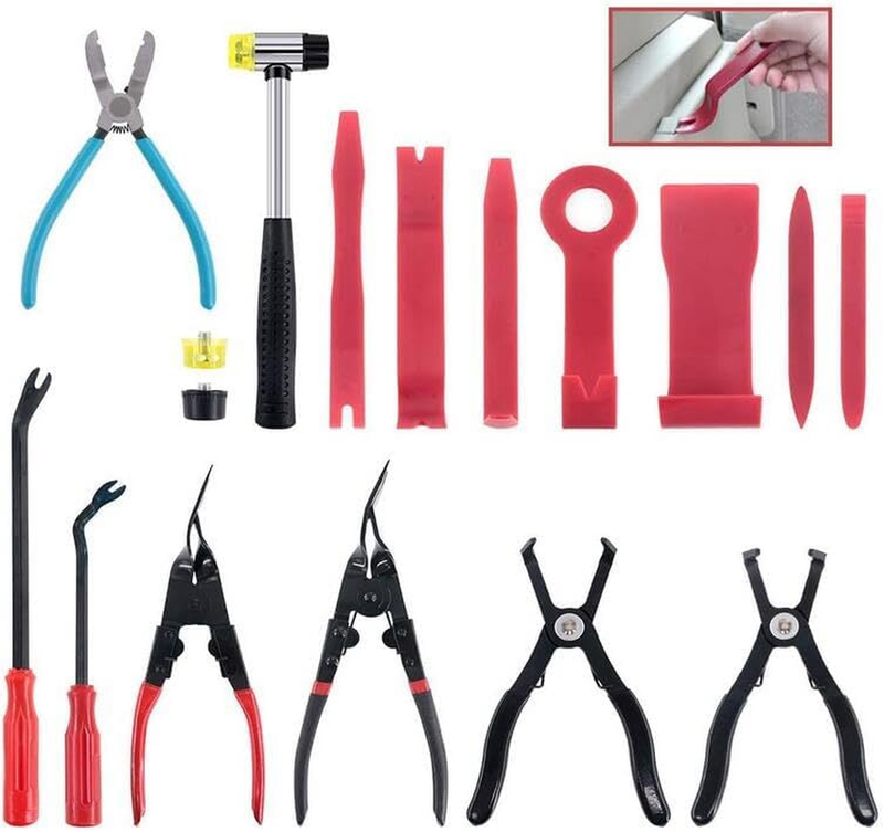 15 Pcs Premium Multiuse Plastic Rivets Remover Puller Pliers, Push Pin Pliers an