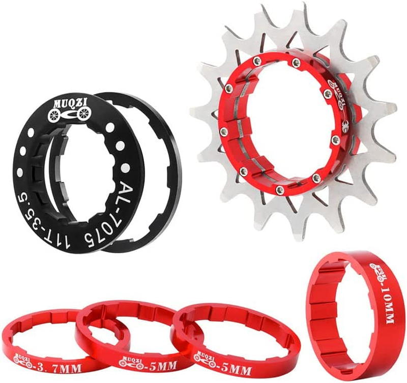 Single Speed Conversion Kit 13T/14T/15T/16T/17T Cassette Spacers Black Gold Red