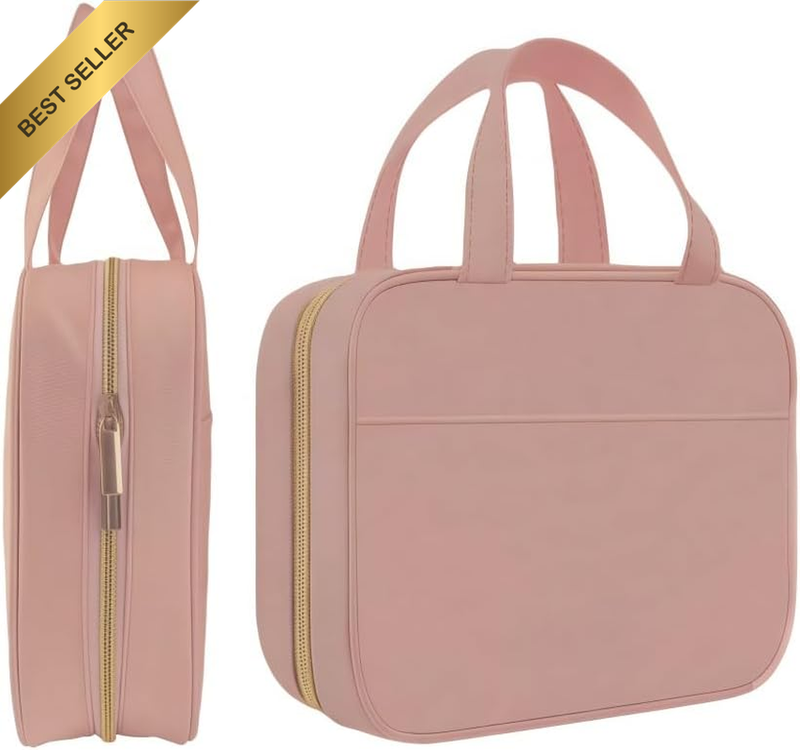 Travel Toiletry Bag with Hanging Hook, Water-Resistant Makeup Cosmetic Bag Trave