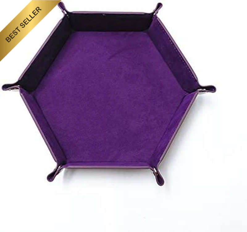 Portable PU Leather Dice Rolling Tray Folding Dice Holder for RPG DND Games