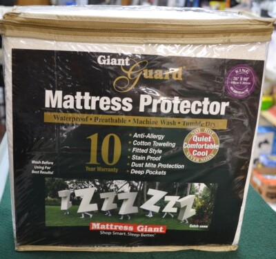 Giant Guard Mattress Protector, King Size, Anti-Allergy, Liquid Protection