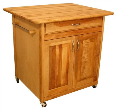 Wheeled Kitchen Cart w 4 Doors & Drawer - The Big Island [ID 23800]