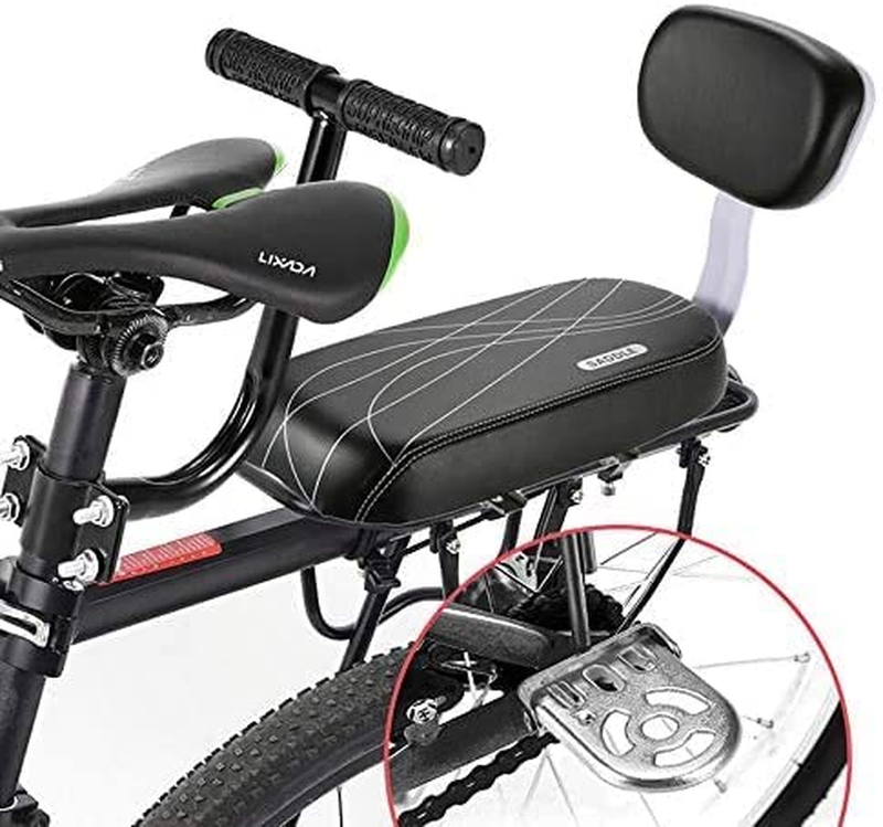 Bicycle Rear Seat Cushion Armrest Footrest Set, Bike Back Seat Child Safety
