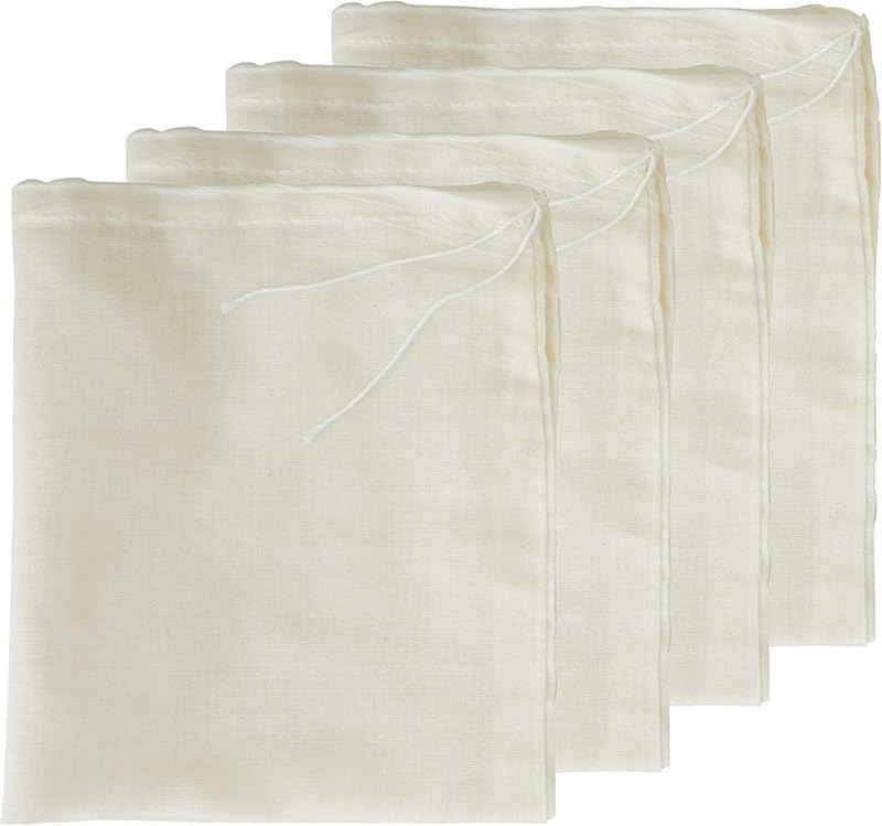 4 Pack Cheesecloth Bags for Straining,Nut Milk Cheese Cloths Cooking Strainer,Re