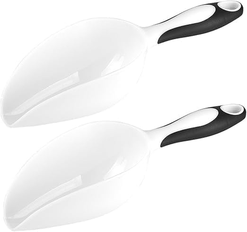 2 Pcs Utility Ice Scoop, Made of Plastic with Soft Rubber Grip Handle, Multi Pur