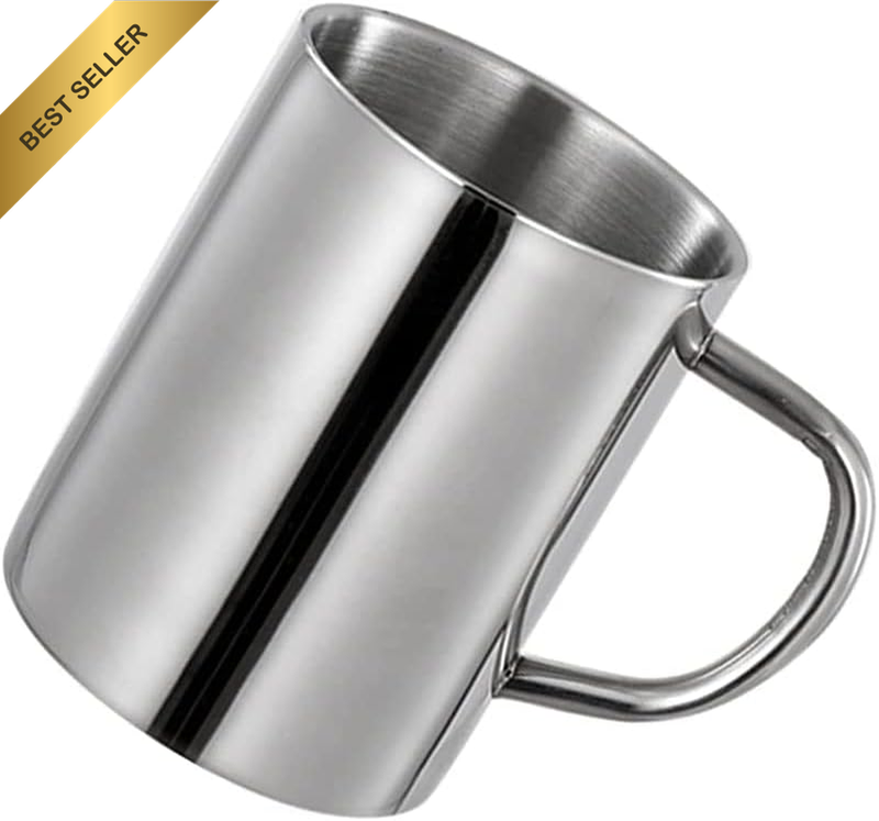 2PCS 380ML Stainless Steel Double Wall Coffee Mugs, Heat-Insulated Travel Tea Cu
