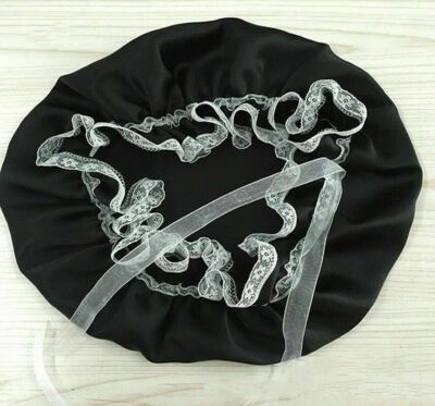 New Lady Pure Silk Lace Sleep Bonnet Hat Wrap Flexible Night Cap Hair Care Soft