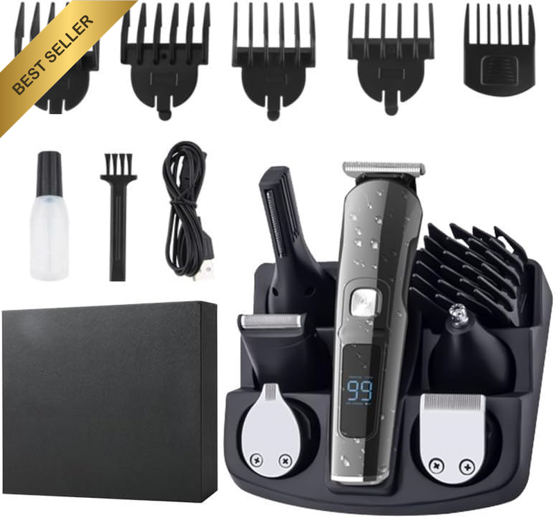 Beard Trimmer 6 in 1 Grooming Kit Cordless Hair Clipper Nose Ear Face Body USB