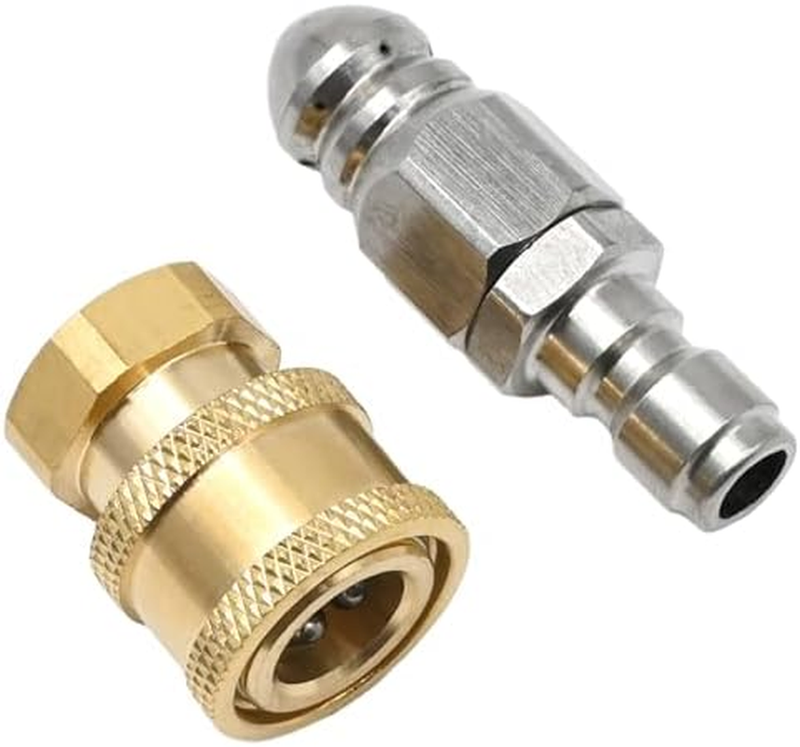 Pressure Washer Drain Jetter Nozzle 1/4" NPT for Sewer Jetting 5000 PSI Brass