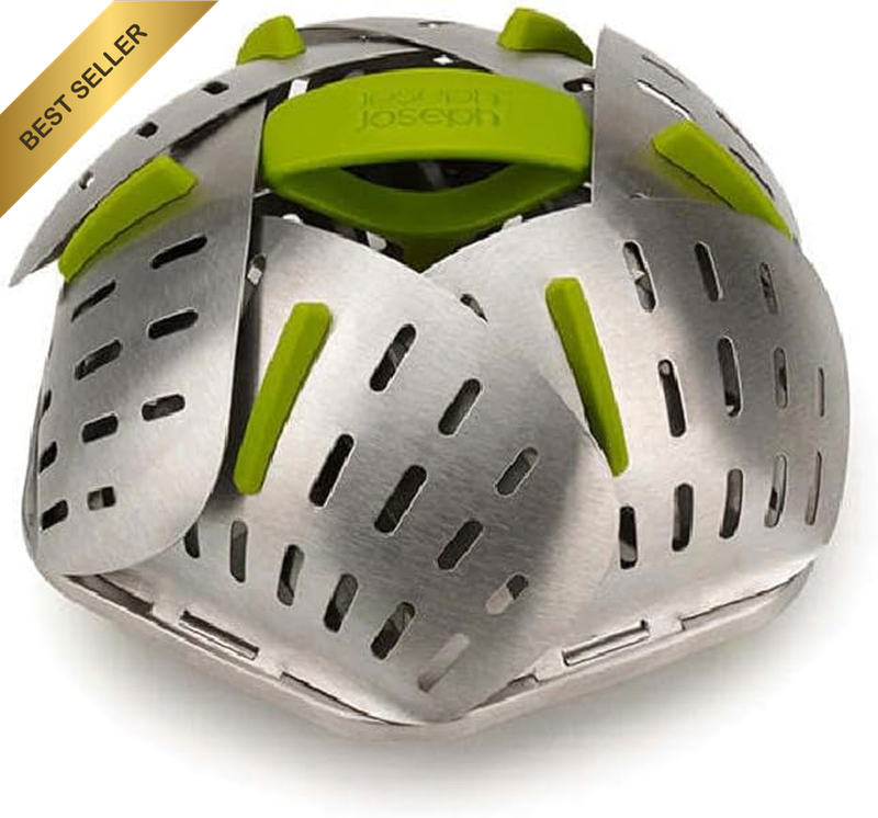 Bloom Steel Stainless-Steel Folding Steamer Basket - Green