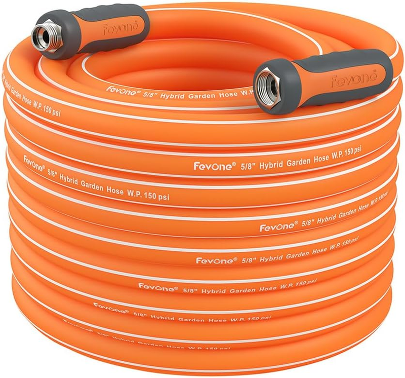 Heavy Duty Garden Hose 12 Ft, Hybrid Polymer Water Hose | Flexible, Leak-Free, L