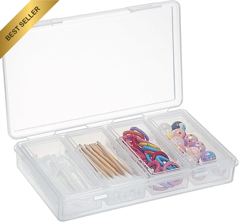 4 in 1 Travel Floss Picks Case with Dustproof Lid, 1Pc 4 in 1 Portable Plastic S