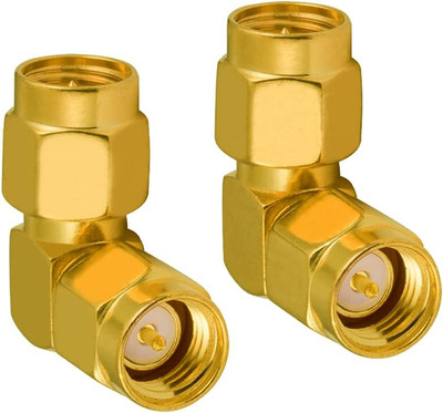 Vecys SMA Male to Male Adapter Right Angle 90-Degree SMA RF Coaxial Coax Adapter