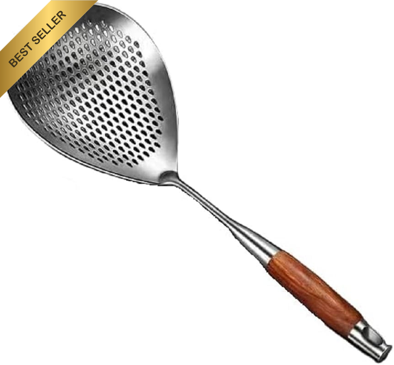 Slotted Stainless Steel Spider Strainer Skimmer Ladle for Cooking and Frying Kit