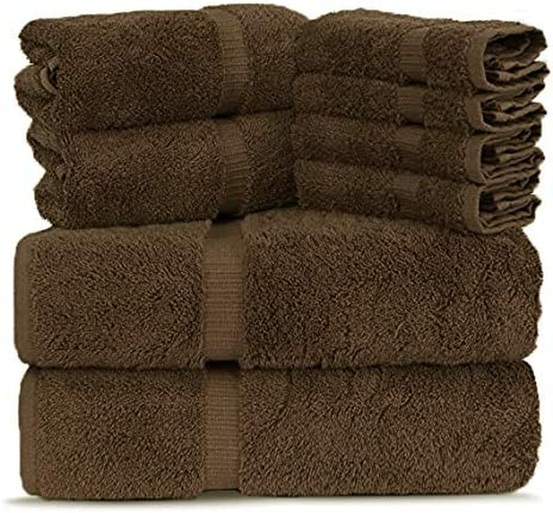 Premium Turkish Cotton Super Soft and Absorbent Towels (8-Piece Towel Set, Gray)