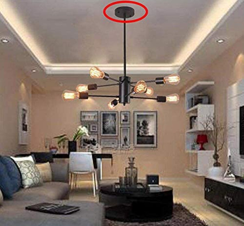 2-Pack 4.7" 120Mm X 20Mm Black Lamp Holder Ceiling Canopy Kit Ceiling Plate Chas