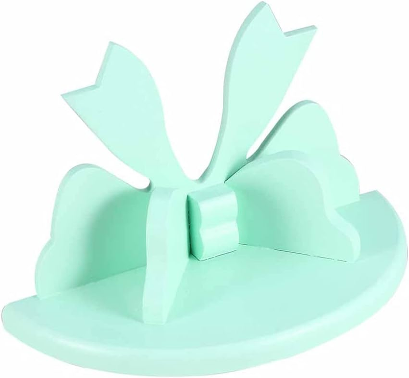 Wood Wall Shelves Bow Shaped: Green Wooden Floating Shelf Ru