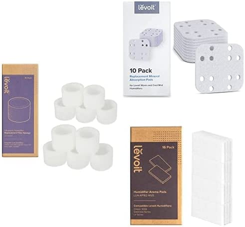 10 Pack Humidifier Replacement Filters, 10 Pack Absorption Pads and 16 Pack Arom