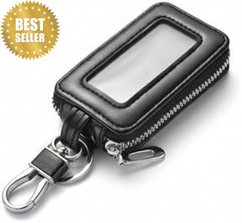 Universal PU Leather Car Smart Key Fob Case Protector Holder with Keychain Ring