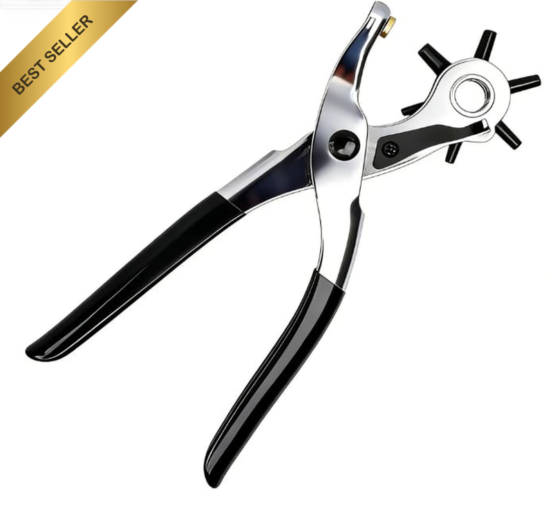 Leather Hole Punch Set – Rotary Punch Tool with Multiple Hole Sizes for Leather