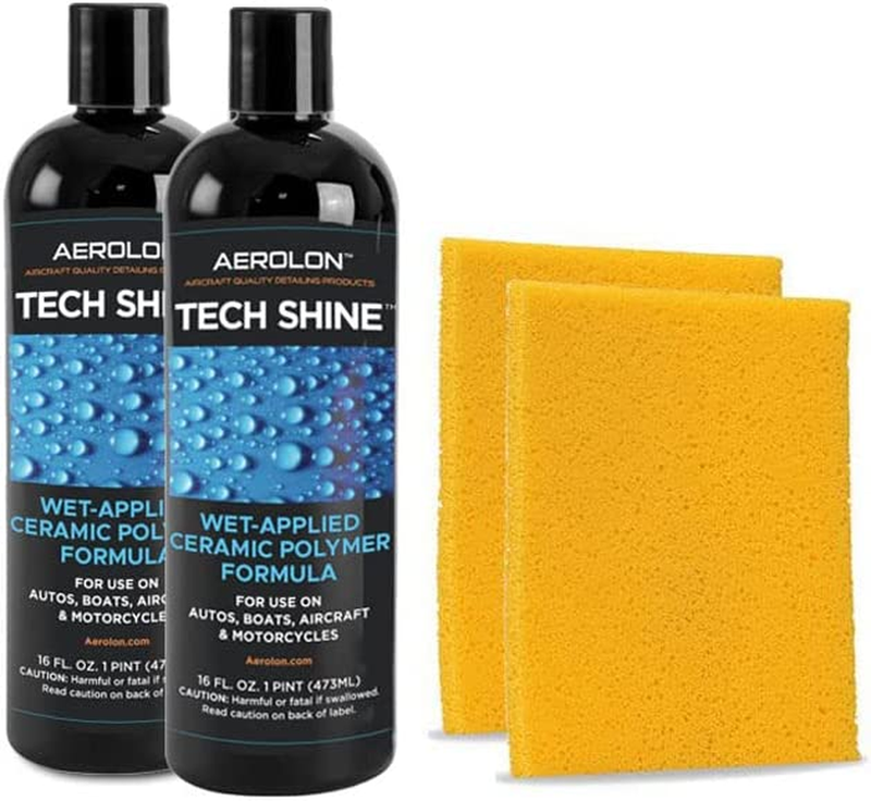 Tech Shine Fast Wet-Applied Ceramic Polymer Car Wax Coating Kit, Top Coat Polish