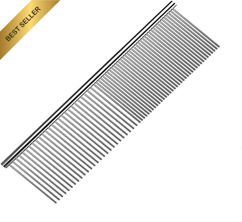 Stainless Steel Pet Comb for Dog and Cat Grooming, round Teeth Metal Brush, Deta