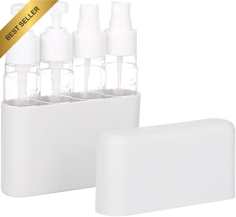 Refillable Spray Bottles, 4 Pack 50ML/1.7OZ Mini Empty Spray Bottles (Pure White