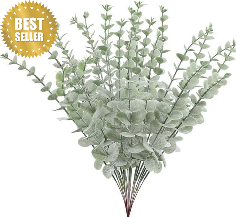 30Pcs Artificial Eucalyptus Stems Realistic Fake Greenery Leaves | Decorative Fa
