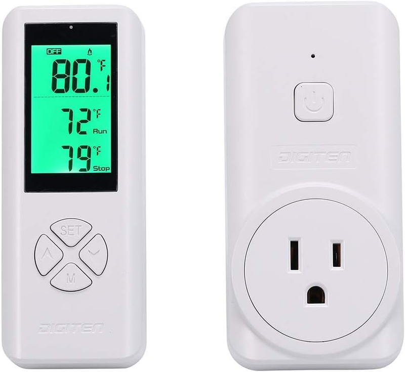 WTC100 Wireless Thermostat Outlet Digital Temperature Controller Plug-In Thermo.