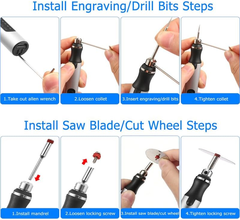 Professional Engraving Pen USB Rechargable 42 Bits Electric DIY Portable Tool Ki