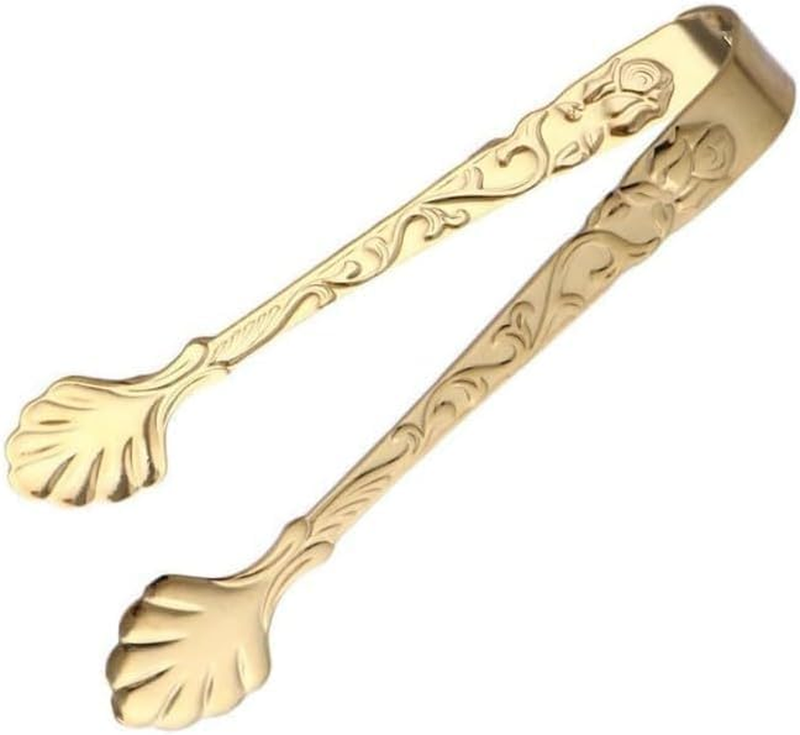 Mini Serving Tongs, Vintage Rose Sugar Cube Tongs, Stainless Steel Sugar Cube To