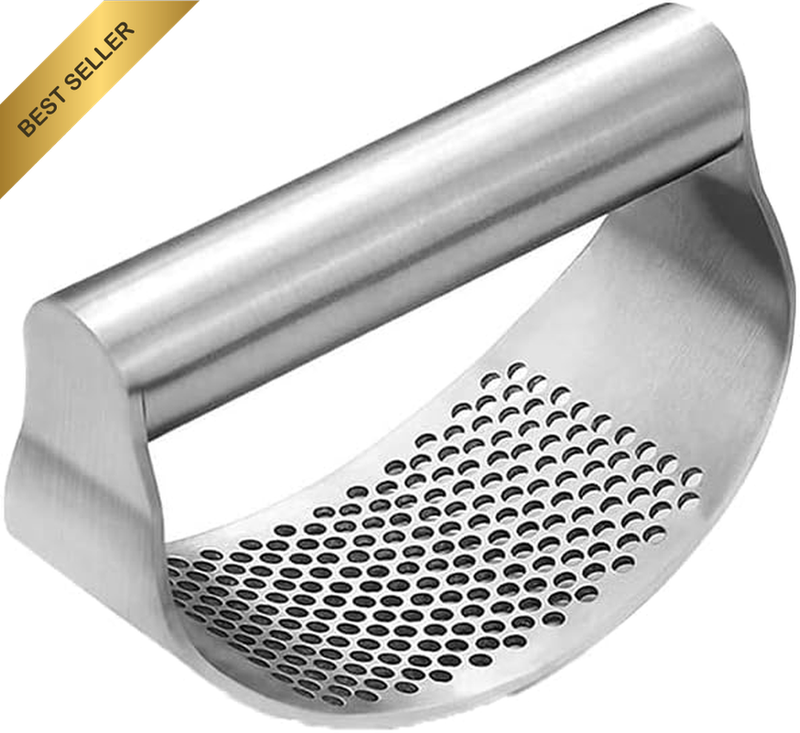 Stainless Steel Garlic Masher Press Crusher Squeezer Masher Kitchen Gadget, Easy