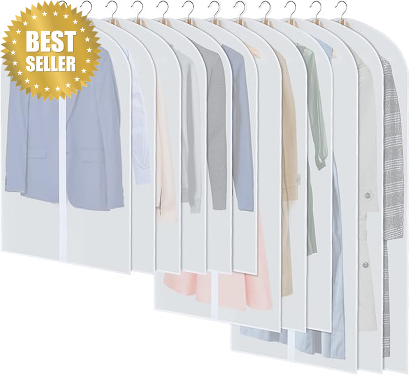 Garment Bags for Hanging Clothes, Set of 12 Suit Bags Dust-Resistant Clothes Cov