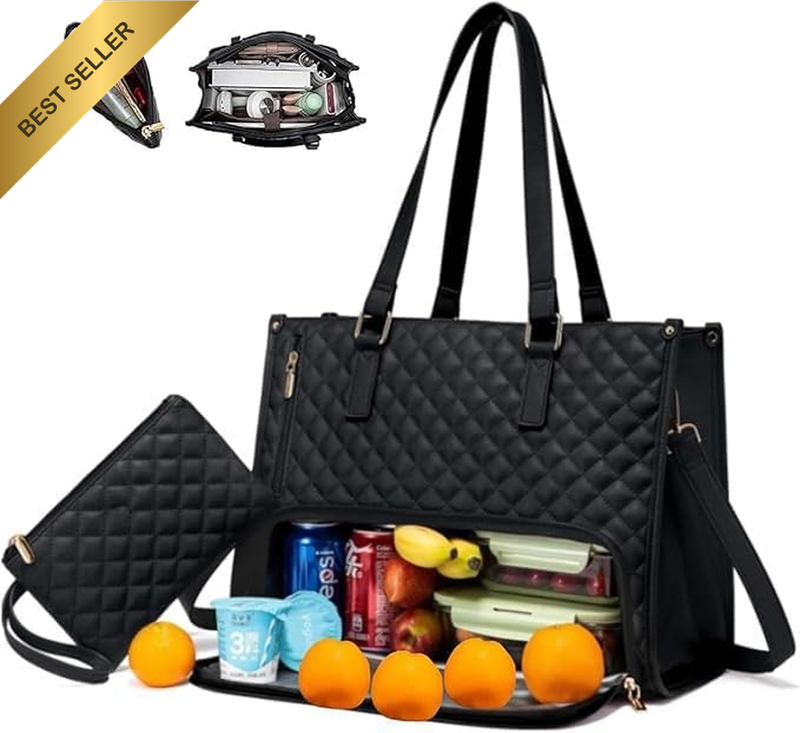 2-In-1 Convertible Tote Bag & Lunch Bag for Women - Insulated Lunch Tote for Wor