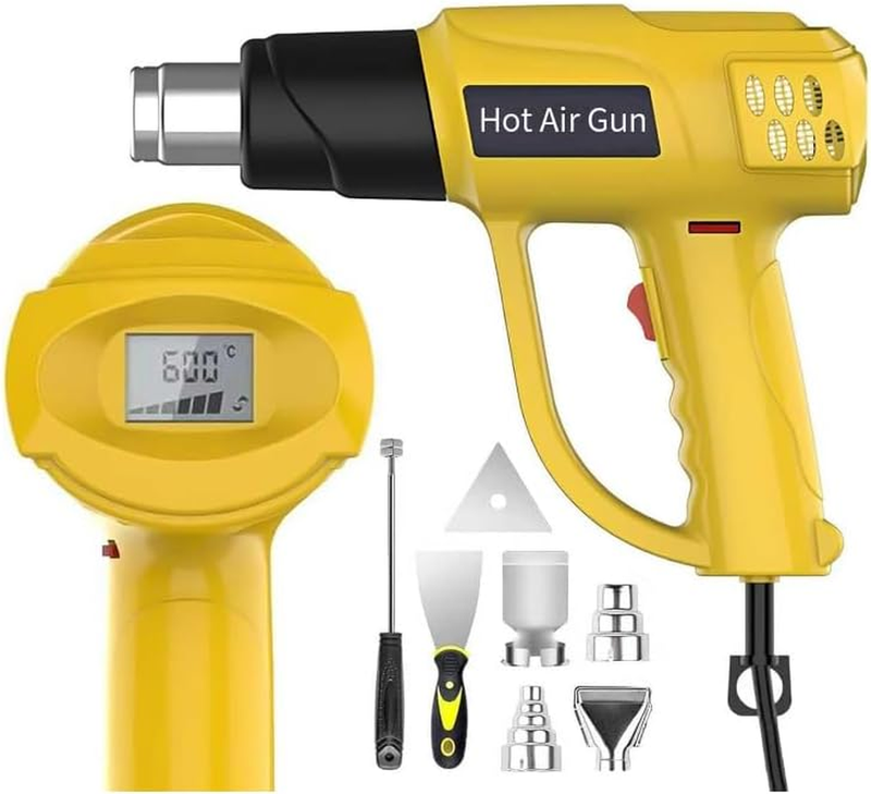Heat Gun 2000W 142℉ 1112℉（60℃- 600℃）Fast Heating Heavy Duty Hot Air Gun Kit Vari