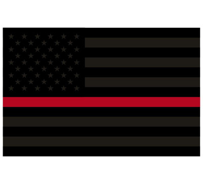USA Flag Blacklite Thin Red Line REFLECTIVE window Decal - Various Sizes