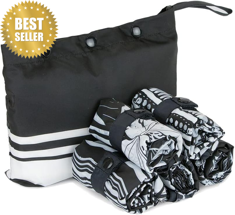 Full Pouch Reusable Grocery Shopping Bags Set of 5 Out of Africa | Lightweight D