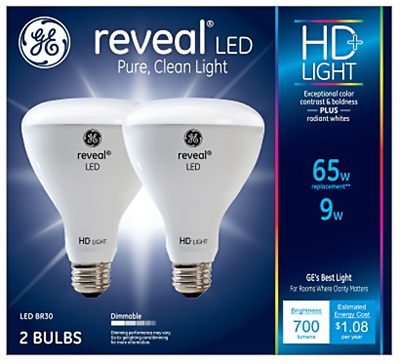 GE Reveal HD 9 Watt 65W Equivalent LED BR30 Indoor Flood Light