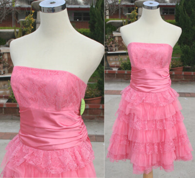 NWT Masquerade $120 Short Dress Formal Prom Gown Evening Baby Rose Size 9 NWT