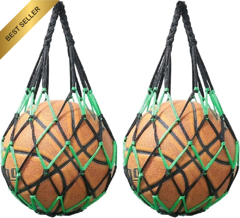 Net Bag 2PCS Black Green Nylon Single Ball Mesh Bag Carrier for Volleyball Baske