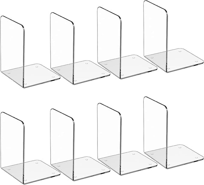 Bookends Acrylic Book Ends Clear Book Ends for Shelves Decorative Bookends for S