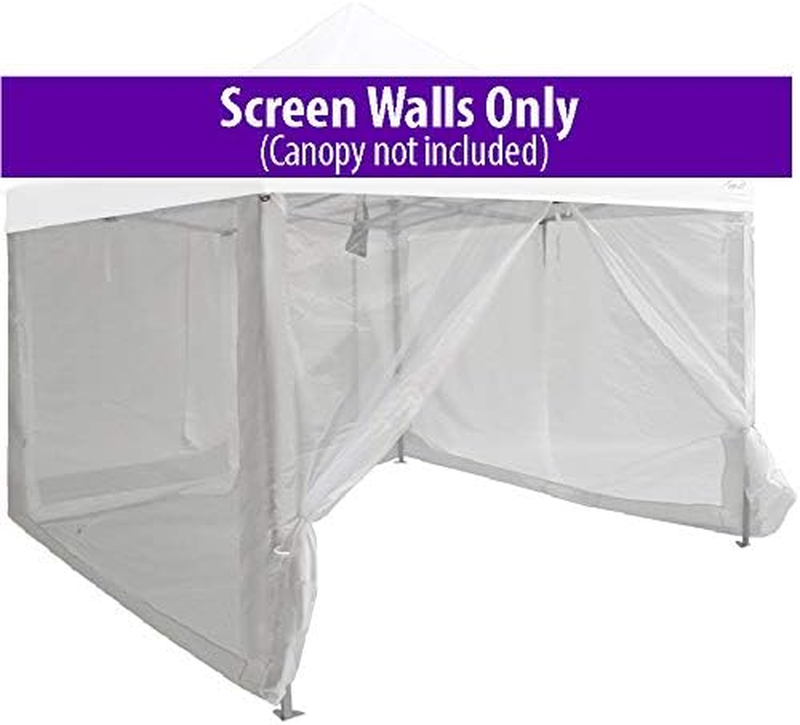 Zippered Mesh Sidewalls for 10' X 10' Pop-Up Tent Canopy, White
