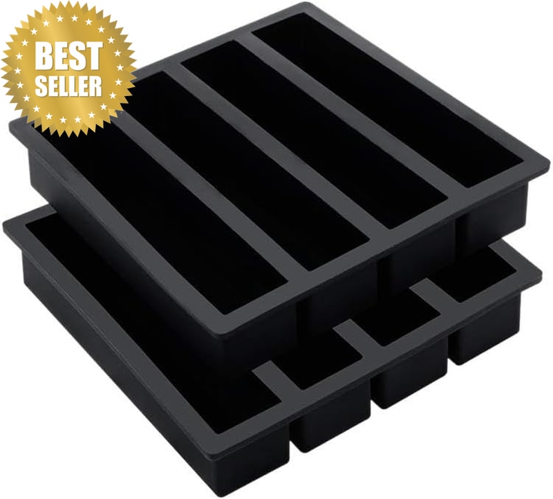 Silicone Ice Cube Trays Butter Mold Set of 2, Easy Release Long Ice Cube Sticks