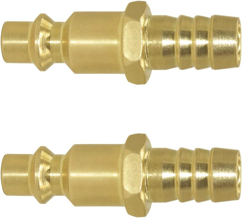 Pack of 2 1/4”Coupling X 3/8” Hose ID Barb Reducer Fitting for Air Compressor