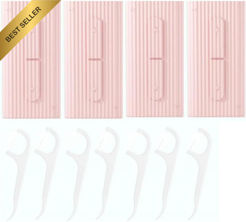 Portable Dental Floss Box with Floss, 4Pcs Dental Floss Portable Case with 40 Fl
